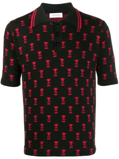 Ernest W Baker Trophy Jacquard Polo-shirt In Black