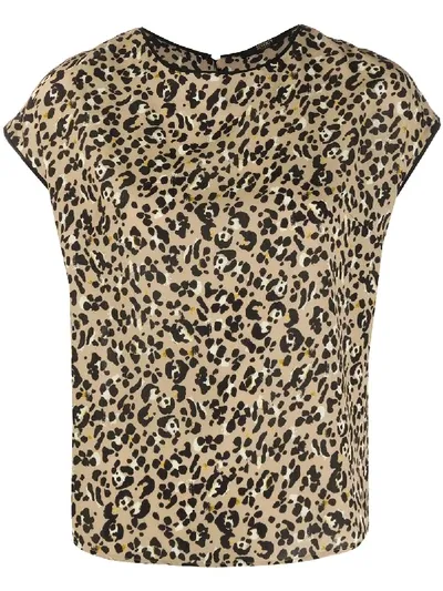 Seventy Camica Leopard Print Blouse In Brown