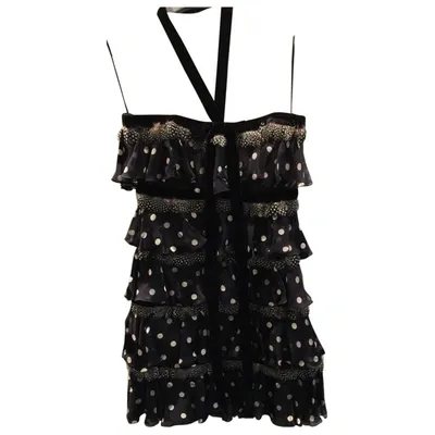 Pre-owned Giambattista Valli Silk Mini Dress In Black