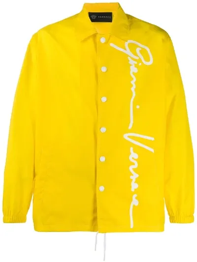 Versace Gv Signature Jacket In Yellow