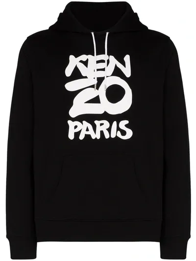 Kenzo Logo Hooded Sweatshirt In Black