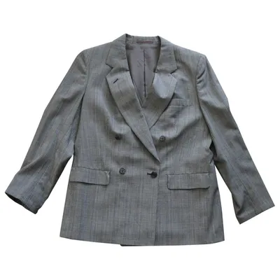 Pre-owned Burberry Wool Jacket In Grey