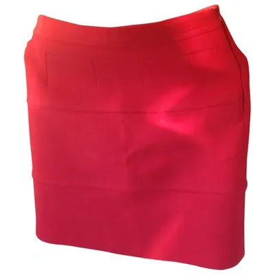 Pre-owned Pedro Del Hierro Wool Mid-length Skirt In Red