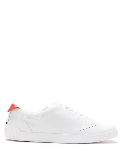 Hugo Contrast Heel Low-top Sneakers In White