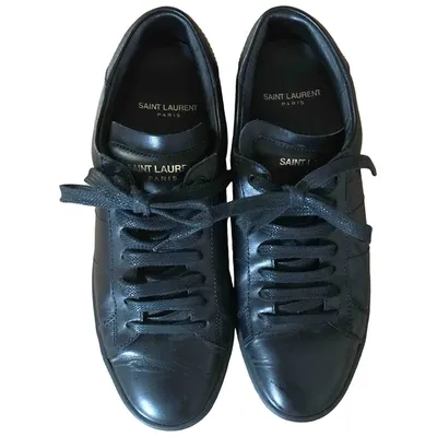 Pre-owned Saint Laurent Leather Trainers In Black