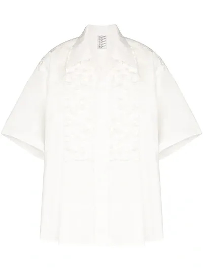 Vaquera Tuxedo Ruffled Shirt In White