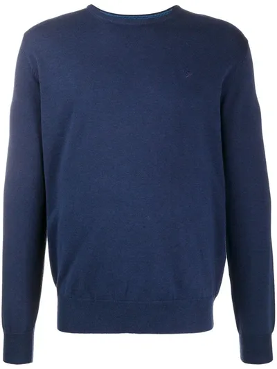 Hackett Logo Embroidered Jumper In Blue