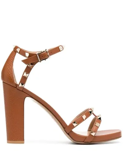 Valentino Garavani Rockstud 105mm Sandals In Brown