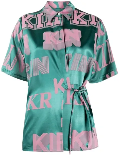 Kirin Logo Print Shirt In Green