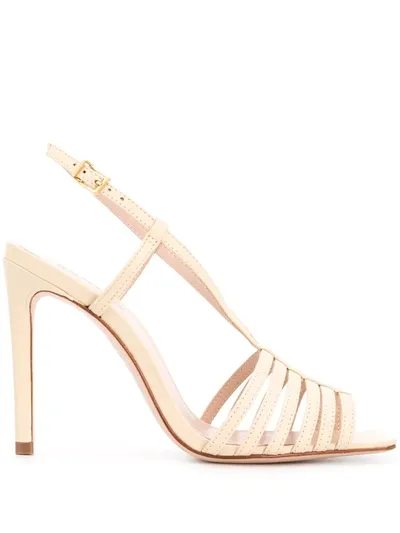 Schutz Strappy Stiletto Sandals In Neutrals