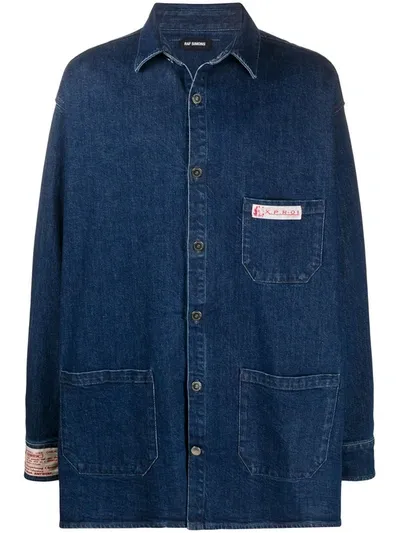 Raf Simons Oversized Denim Shirt In Blue