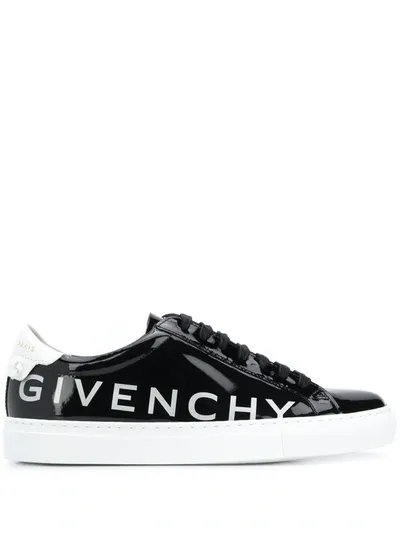 Givenchy Urban Street Patent Leather Sneakers In Black