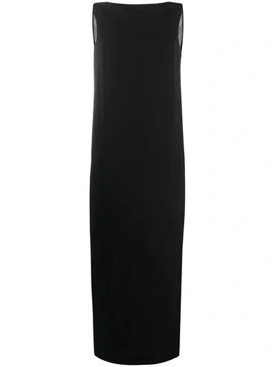 Pre-owned Gianfranco Ferre 1990s Sheer Panel Back Dress In Black