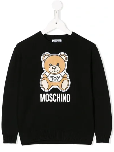 Moschino Kids' Toy Bear Sweatshirt In Black