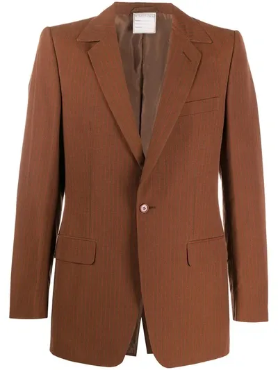 Pre-owned Romeo Gigli 1997 Pinstripe Blazer In Brown