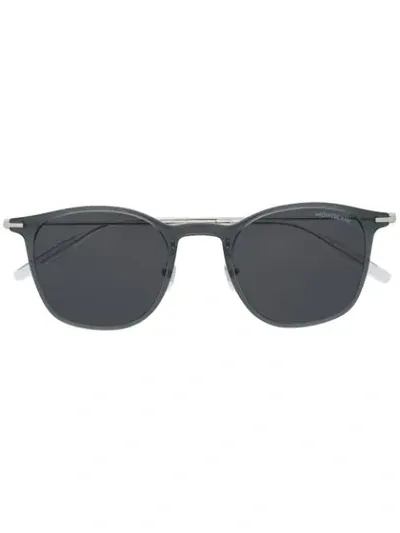 Montblanc Polished Round-frame Sunglasses In Grey