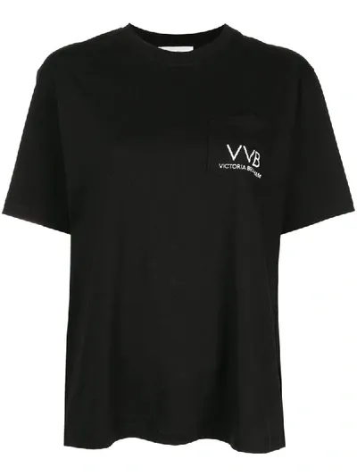 Victoria Victoria Beckham Logo-print Cotton T-shirt In Black