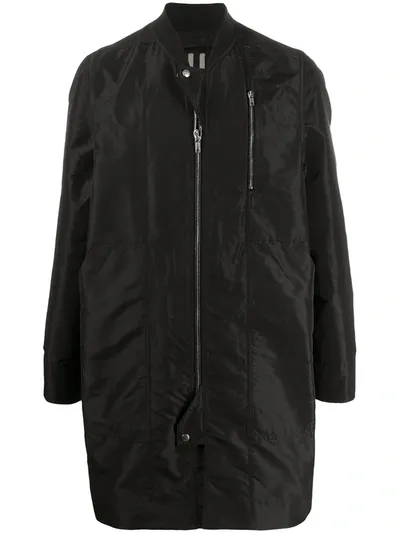 Rick Owens Long Bomber Jacket In Black