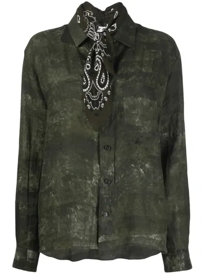 Destin Bandana Neck Shirt In Green