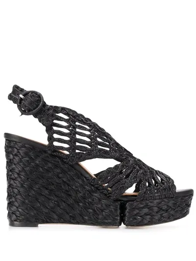 Paloma Barceló Munal Woven Platform Sandals In Black