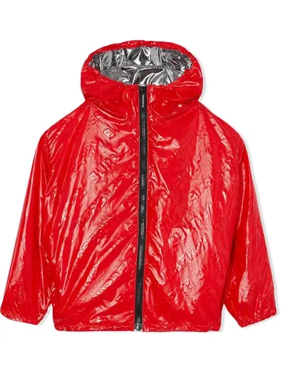 Burberry Babies' Teen Logo Lightweight Hooded Jacket In Red