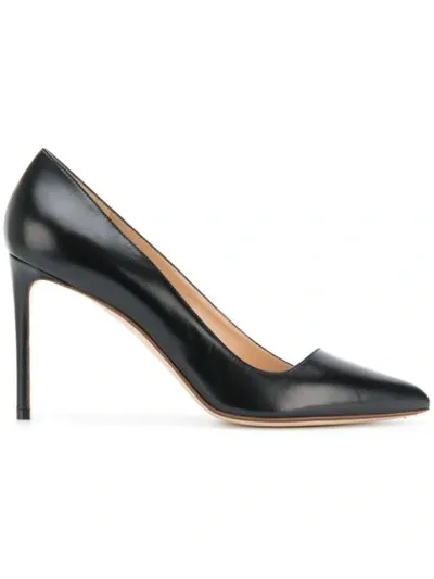 Francesco Russo Asymmetric Leather Pumps In Black