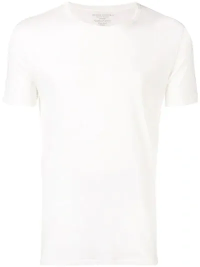 Majestic Textured Style Buttoned T-shirt In White