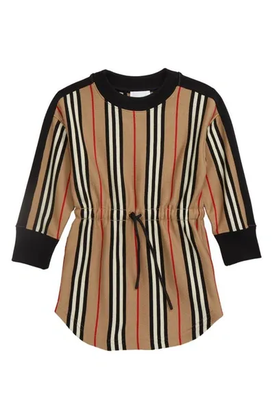 Burberry Kids' Icon Stripe Cotton Sweater Dress In Archive Beige