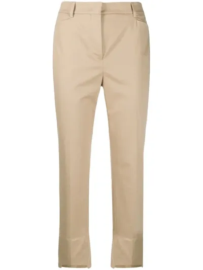 Incotex Cropped Step-hem Trousers In Neutrals