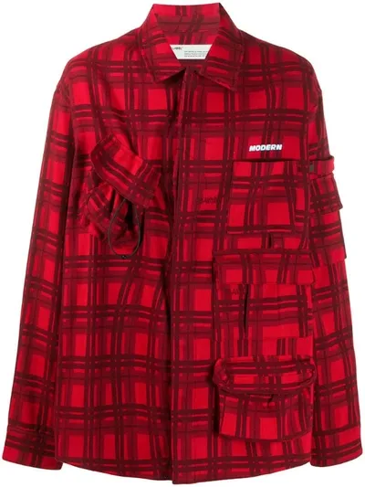 Off-white Voyager Checked Long-sleeved Shirt In Red