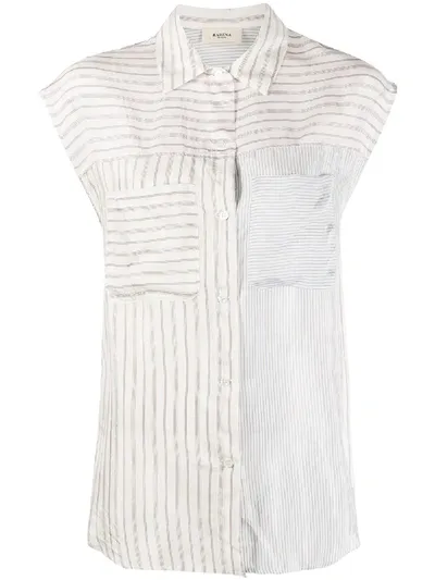 Barena Venezia 'euclide' Collaged Pinstripe Shirt In White