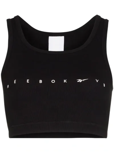 Reebok Ribbed Crop Top In Black