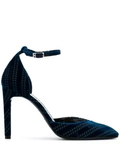 Givenchy Embossed Velvet Pumps In Blue