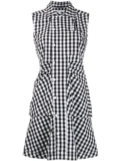 Derek Lam 10 Crosby Satina Cotton Gingham Shirtdress In Black