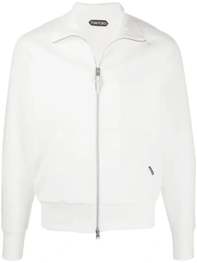 Tom Ford Funnel-neck Zipped Jacket In White