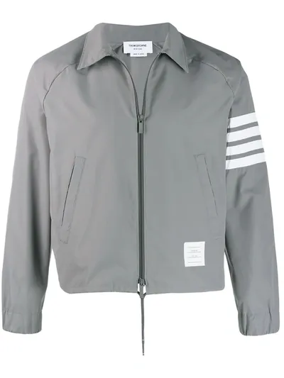 Thom Browne 4-bar Flyweight Windbreaker In Grey