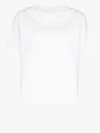 Shushu-tong Shushu/tong Embellished Collar Cotton T-shirt In White