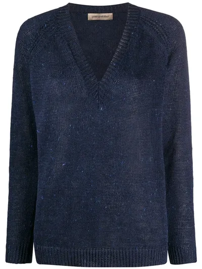 Gentry Portofino Loose Knit Jumper In Blue