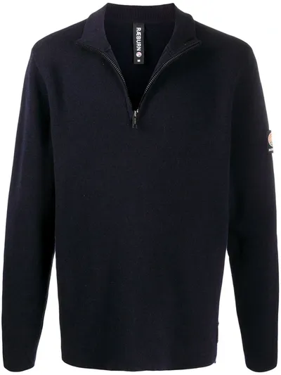 Raeburn Milano Logo Patch Jumper In Blue