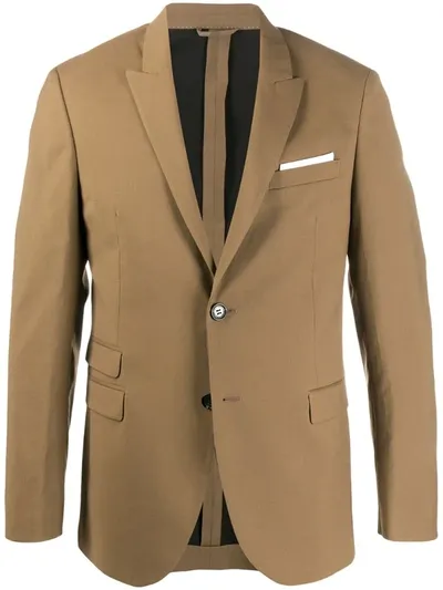 Neil Barrett Single-breasted Tailored Blazer In Brown