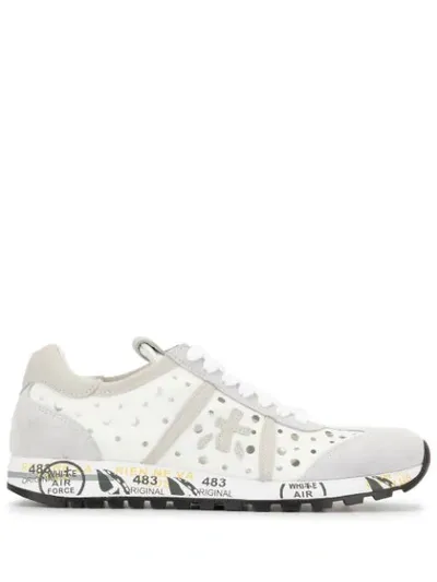 Premiata Lucyd Perforated Sneakers In White