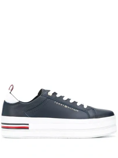 Tommy Hilfiger Platform Low Top Sneakers In Blue