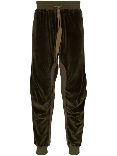 Haider Ackermann Tapered Cotton-blend Velvet Track Pants In Green