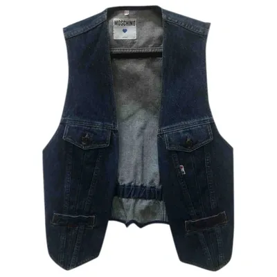 Pre-owned Moschino Short Vest In Blue