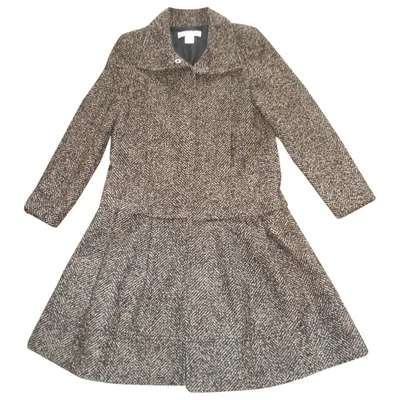 Pre-owned Oscar De La Renta Wool Coat In Brown