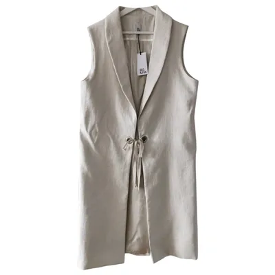 Pre-owned Iris & Ink Vest In Beige