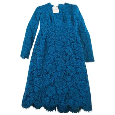 Pre-owned Valentino Mid-length Dress In Turquoise