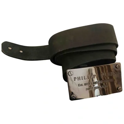 Pre-owned Philipp Plein Leather Belt In Black