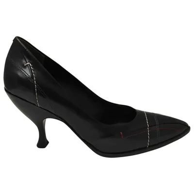 Pre-owned Prada Leather Heels In Black