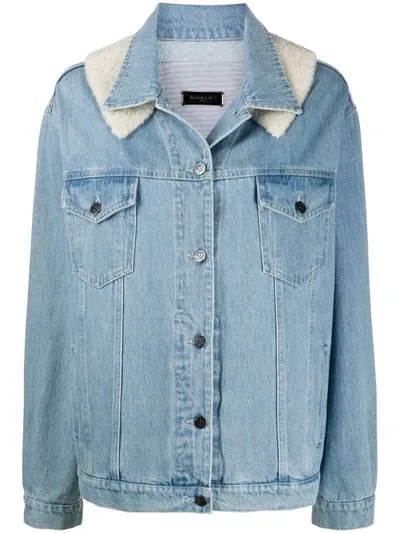 Simonetta Ravizza Contrast-panel Denim Jacket In Blue